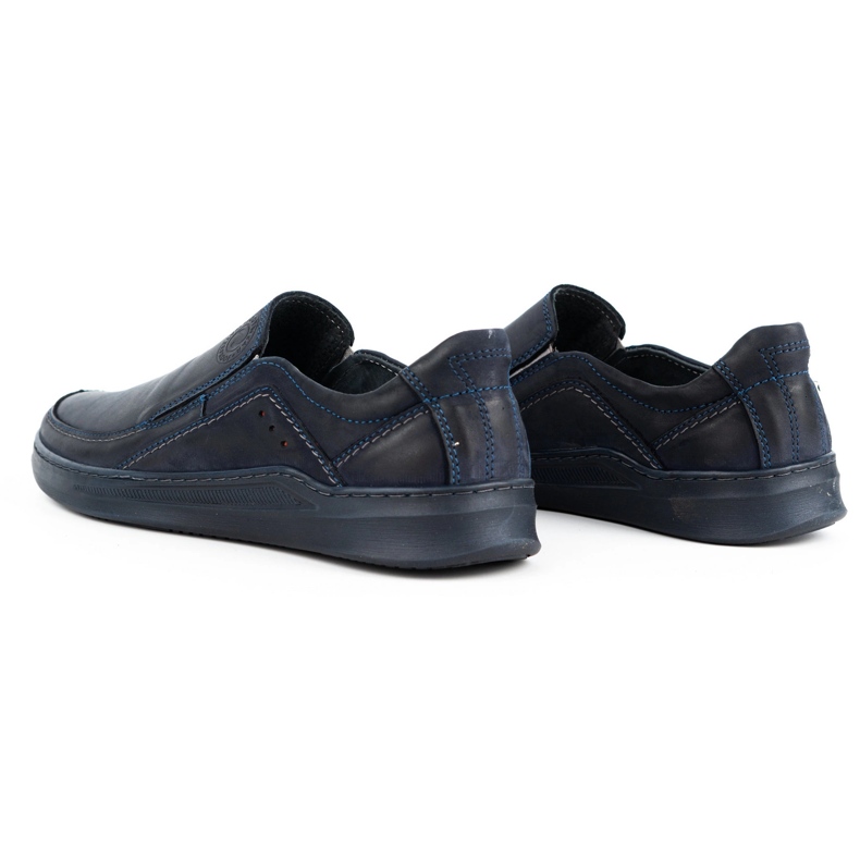 Antex Mænds sko slip-on læder slip-on 216gt marineblå 4