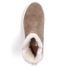 Vandtætte læder ankelstøvler til kvinder, beige snestøvler Rieker M6050-64 2