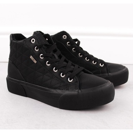 Sorte quiltede, isolerede sneakers Big Star OO274A480 2
