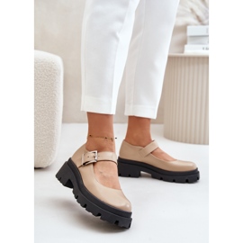 Beige damesko med spænde Plikuria 2