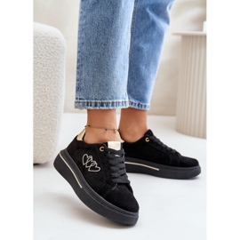 Platform sneakers til kvinder med hjerter Sort Avirorae 2