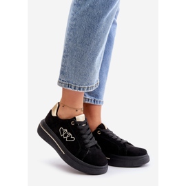 Platform sneakers til kvinder med hjerter Sort Avirorae 1