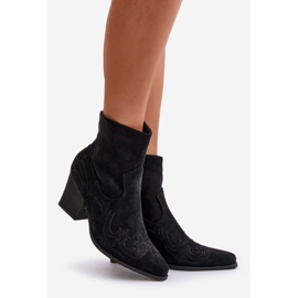 Cowboystøvler på høj hæl, Eco Suede, Black Arabelline sort 1