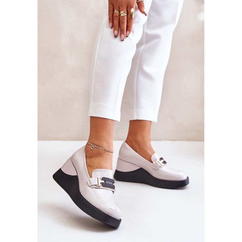 Vinceza 58337 Grå Patent Wedge Mokkasiner 2