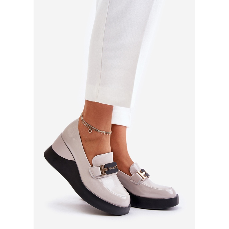 Vinceza 58337 Grå Patent Wedge Mokkasiner 1