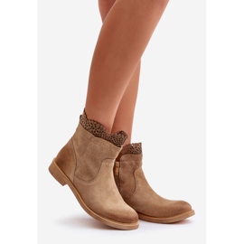 Lewski Shoes Lave flade kvinders støvler Ruskind Lewski 3624 Beige 1