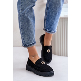Dame Brogues mokkasiner med gulddetaljer, sort Arilva 2