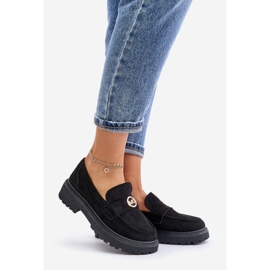 Dame Brogues mokkasiner med gulddetaljer, sort Arilva 6