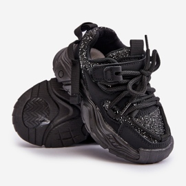 Børnesneakers dekoreret med pailletter, Black Liatoma sort 2