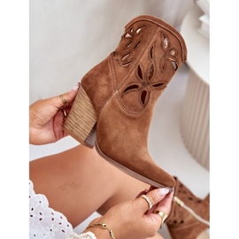 Lewski Shoes Ruskinds cowboystøvler med gennembrudt mønster Lewski 3612 Brun beige 2