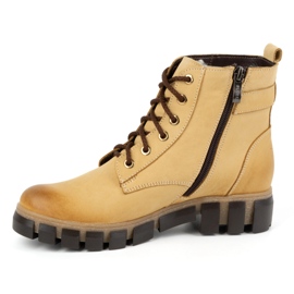 Olivier Dame læderstøvler, isolerede, 373BB, beige 1