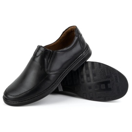 KOMODO Herresko lavet af naturligt læder slip-on 854K, sort 3