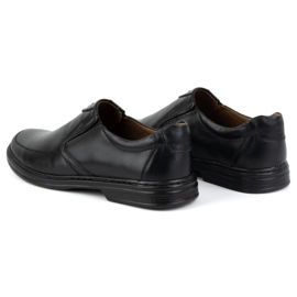KOMODO Herresko lavet af naturligt læder slip-on 854K, sort 4