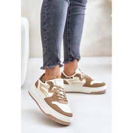 Leopard Leopard Sneakers til kvinder Beige Henizore 2