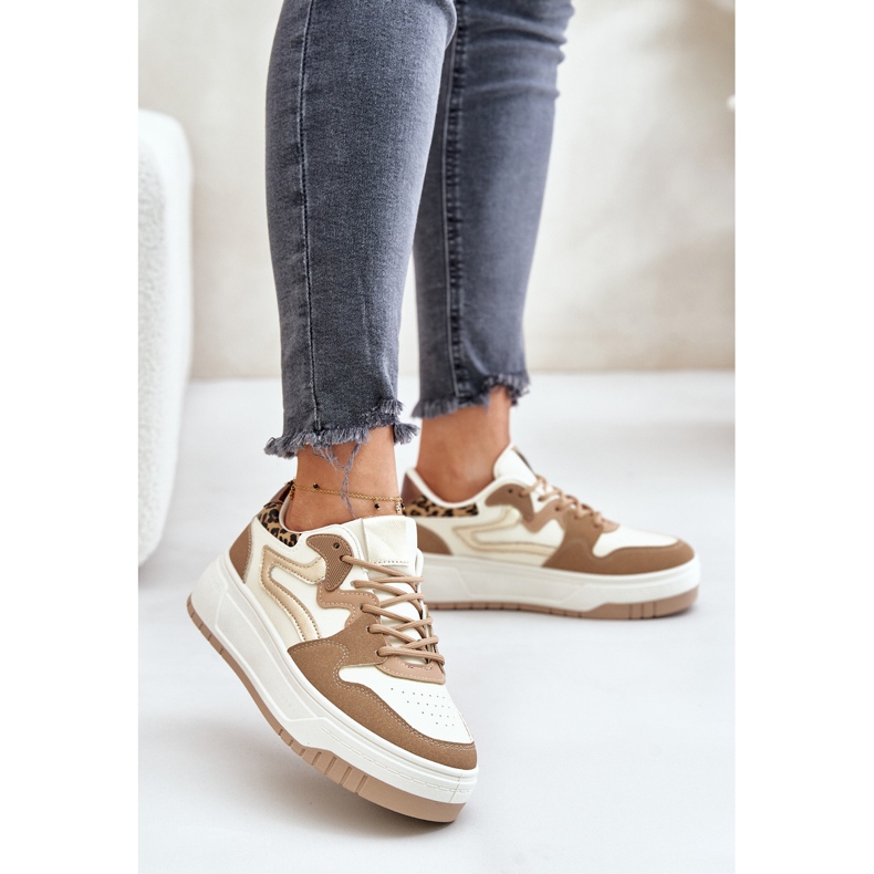 Leopard Leopard Sneakers til kvinder Beige Henizore 2