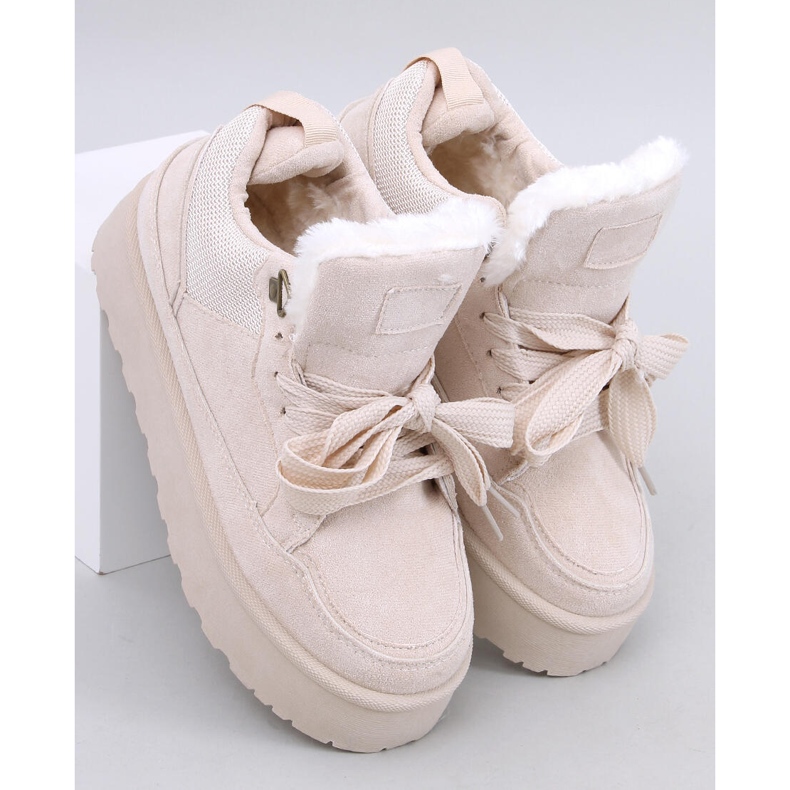 Skinner Beige isolerede platformssneakers 1