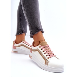 Kvinders sportsspiger med beige glitter hvid 5