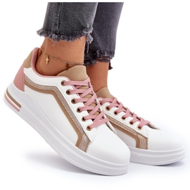 Kvinders sportsspiger med beige glitter hvid 9