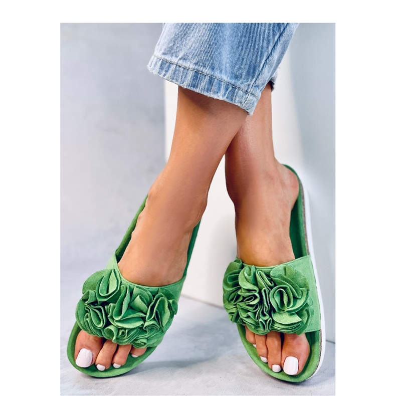 Sandal Flip-flops med blomster Grøn 1