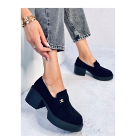 Sorte højhælede loafers 1
