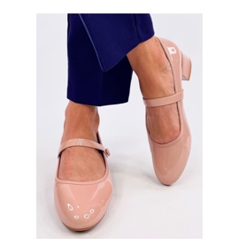 Nøgen patent højhælede ballet flade beige 2
