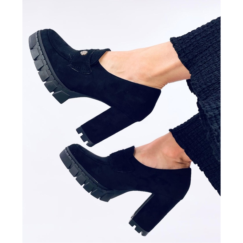 Sorte højhælede og platform loafers 2