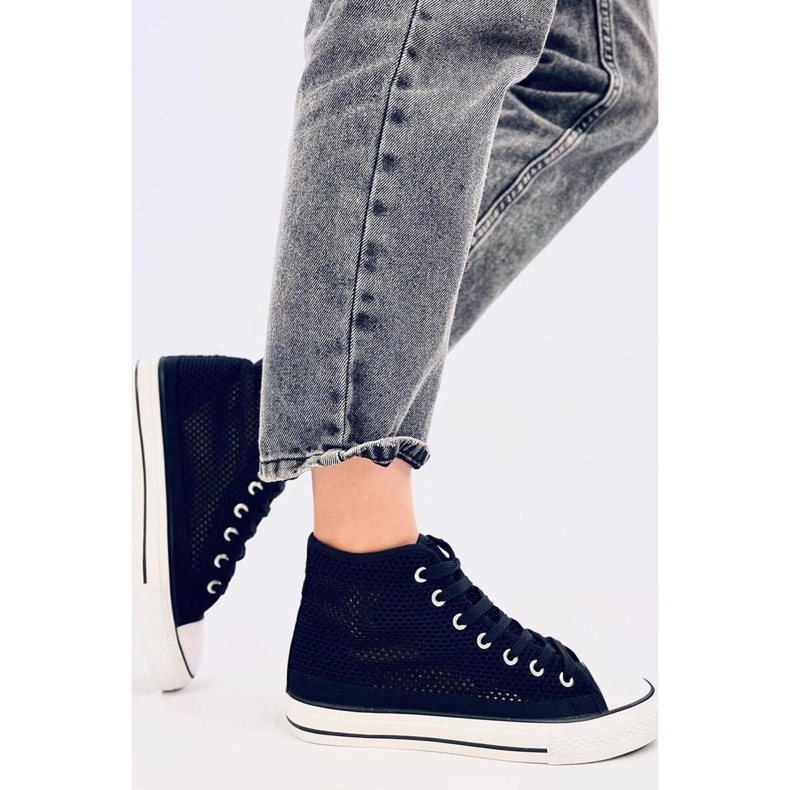 Gennembrudte high-top sneakers Sort 1