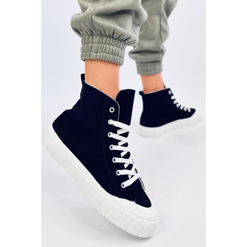 Canvas sneakers til anklen Sorte 1