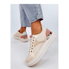 Farverige damesneakers lyserød 1