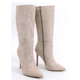 Klassiske ruskindsstiletstøvler Marissa Khaki - Inello beige 1