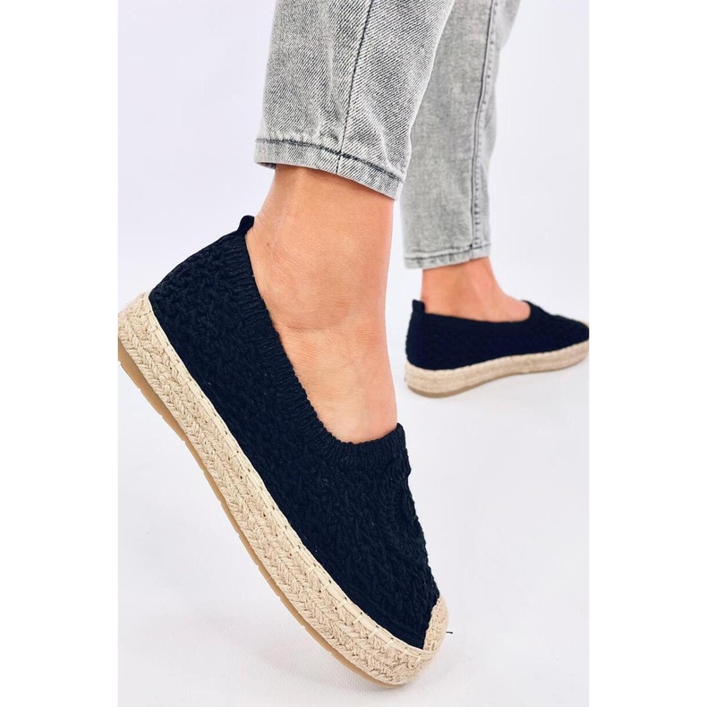 Dagonei Sort gennembrudt ballerina espadrilles - Inello 1
