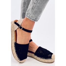 Premat Sorte gennembrudte espadrillesandaler - Inello 1