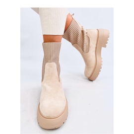 Winters Beige ankelstøvler med elastisk manchet - Inello 1