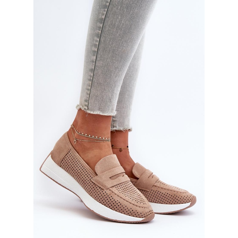 Platform mokkasiner til kvinder, beige 1