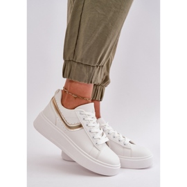 Hvid/guld platform sneakers 1