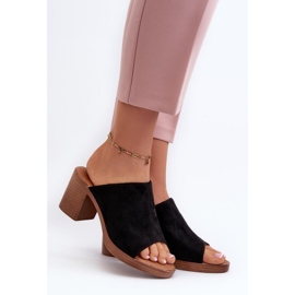 Elegante sorte højhælede flip-flops 1