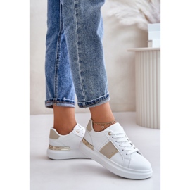 Sportssko til kvinder på Beige platform hvid 1