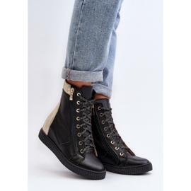 Zazoo Sorte wedge sneakers til kvinder 1