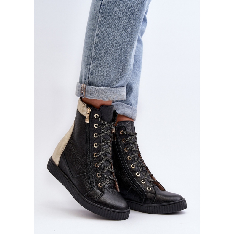 Zazoo Sorte wedge sneakers til kvinder 1