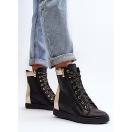 Zazoo Sorte wedge sneakers til kvinder 2