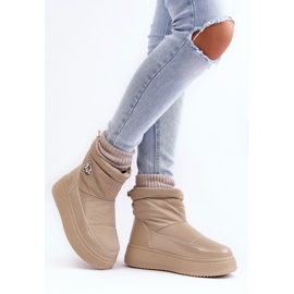Beige platform snestøvler til kvinder 1