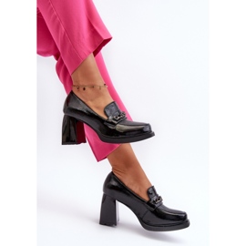 Sorte patent højhælede pumps 1