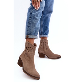 Step in style Støvler Model Da SN622-20 Mørk Beige Ruskind - Træd med stil 1