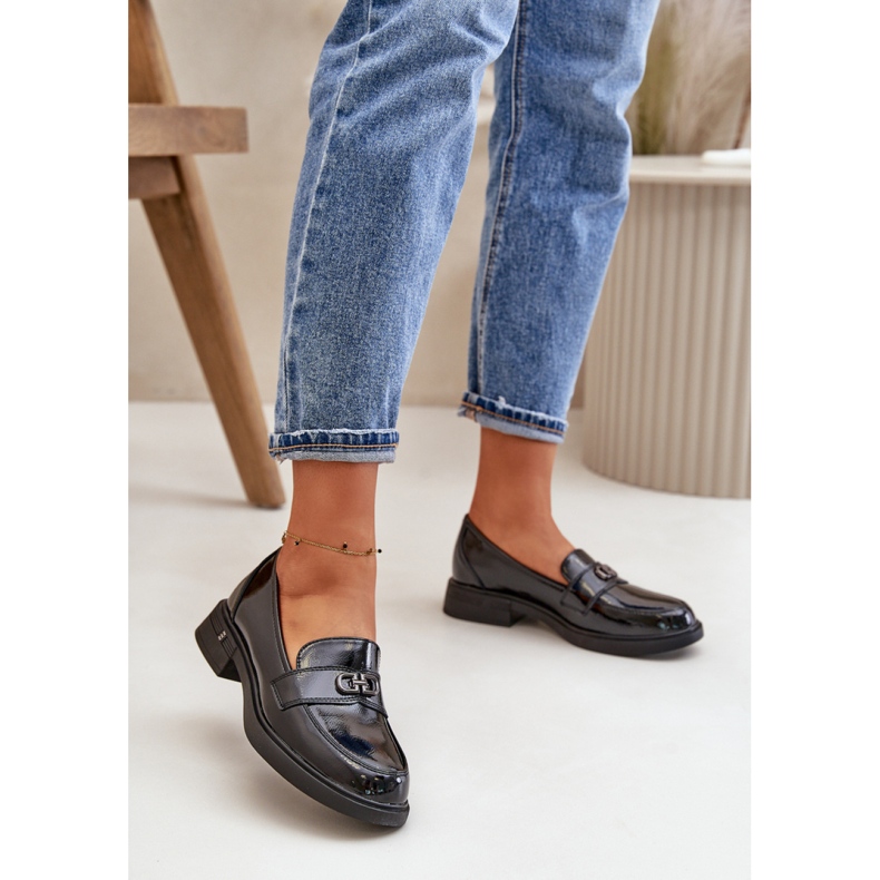 Step in style Moccasins Model Vinceza 58409 Sort lak - Træd med stil 1