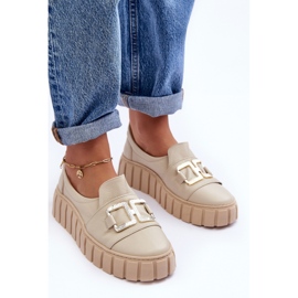 Step in style Sko Model Lewski 3398 Beige Lys dekoration - Træd i stil 1