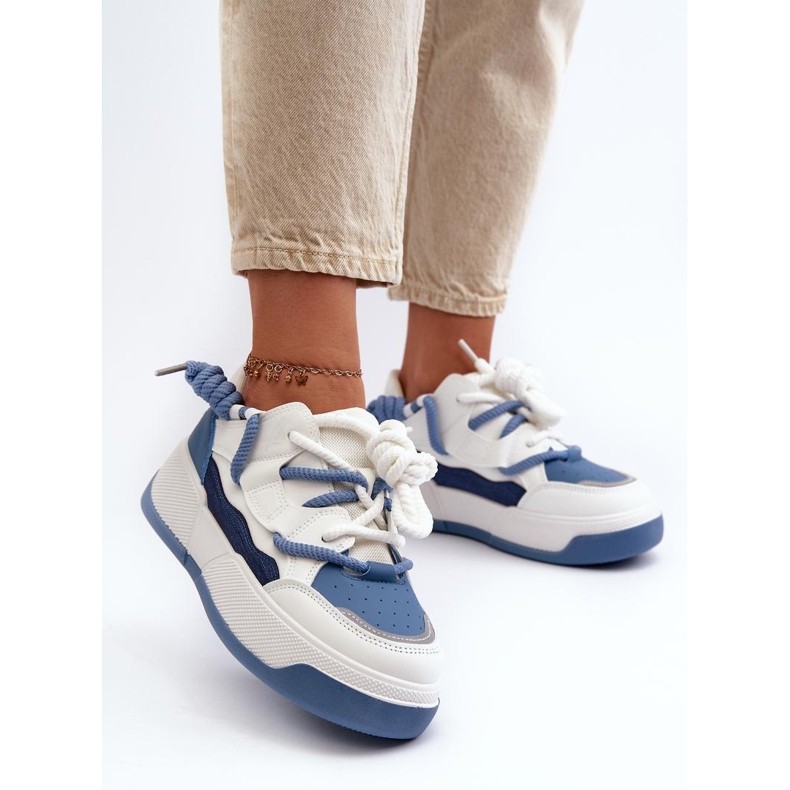 Blå platformssneakers til kvinder 1
