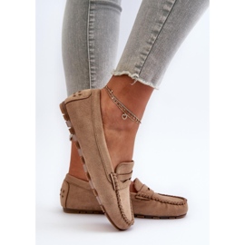Mokkasiner Model 24PB02-7673 Mørk Beige 2