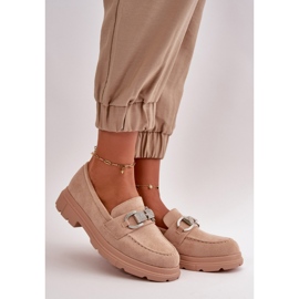 Damemokkasiner med dekoration 23003 beige 1