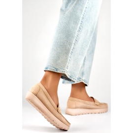 Mokkasiner til kvinder 24-21338BE beige 1