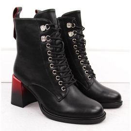 D&amp;A S.Barski ankelstøvler med en dekorativ hæl Premium Collection W MR880-132 OLI270 sort 2